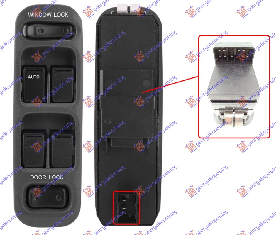 ΔΙΑΚΟΠΤΗΣ ΠΑΡΑΘΥΡΟΥ ΕΜΠΡΟΣ (Τετραπλοs) (ΜΕ ΚΛΕΙΔΩΜΑ ΠΑΡΑΘΥΡΩΝ & ΠΟΡΤΩΝ) (10 & 3pin) ΑΡ