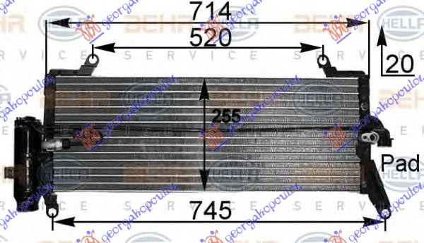 ΨΥΓΕΙΟ A/C 1.1i-1.2i8V-1.4i16V (715x25)