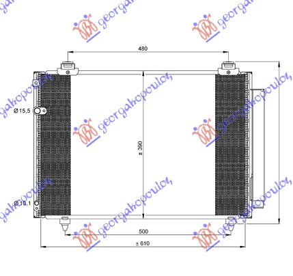 ΨΥΓΕΙΟ A/C ΒΕΝΖΙΝΗ-ΠΕΤΡΕΛΑΙΟ 2004- (610x370x16)