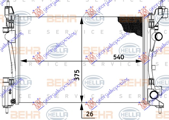 ΨΥΓΕΙΟ BENZΙΝΗ +/- A/C (540x375) ΠΑΡΟΧΕΣ ΠΛΕΥΡΑ ΣΥΝΟΔΗΓΟΥ (MAHLE BEHR)