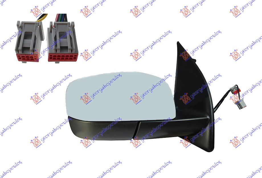 ΚΑΘΡΕΦΤΗΣ ΗΛΕΚΤ. ΘΕΡΜΑΙΝ.  ΗΛ. ΑΝ. ΒΑΦΟΜ. (ΜΕ ΦΩΣ ΑΣΦ) (7 PIN) (Α ΠΟΙΟΤΗΤΑ) 11- (CONVEX GLASS) ΔΕΞ