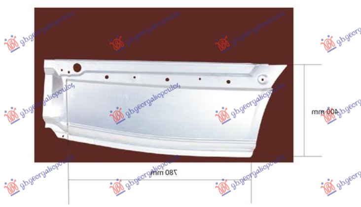 ΓΩΝΙΑ ΠΙΣΩ ΦΤΕΡΟΥ (ΠΙΣΩ ΚΟΜΜΑΤΙ) (4300mm) ΔΕΞ