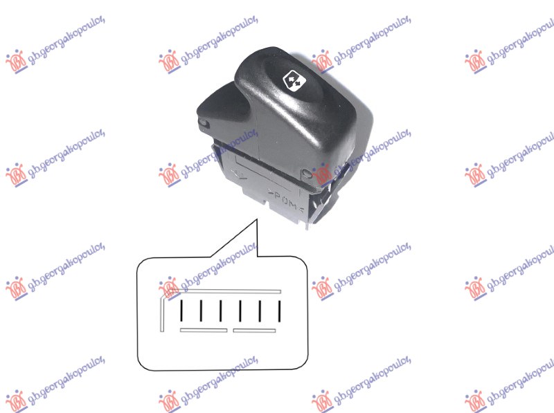 ΔΙΑΚΟΠΤΗΣ ΠΑΡΑΘΥΡΟΥ ΕΜΠΡΟΣ/ΠΙΣΩ (ΔΕΞΙ=ΑΡΙΣΤΕΡΟ) (Μαύρη φισα) (6pin) ΔΕΞ