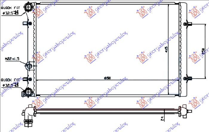 ΨΥΓΕΙΟ ΒΕΝΖΙΝΗ/ΠΕΤΡΕΛΑΙΟ ΜΗΧΑΝΙΚΟ/ΑΥΤΟΜΑΤΟ +/-Α/C (650x415x25) (MAHLE BEHR)