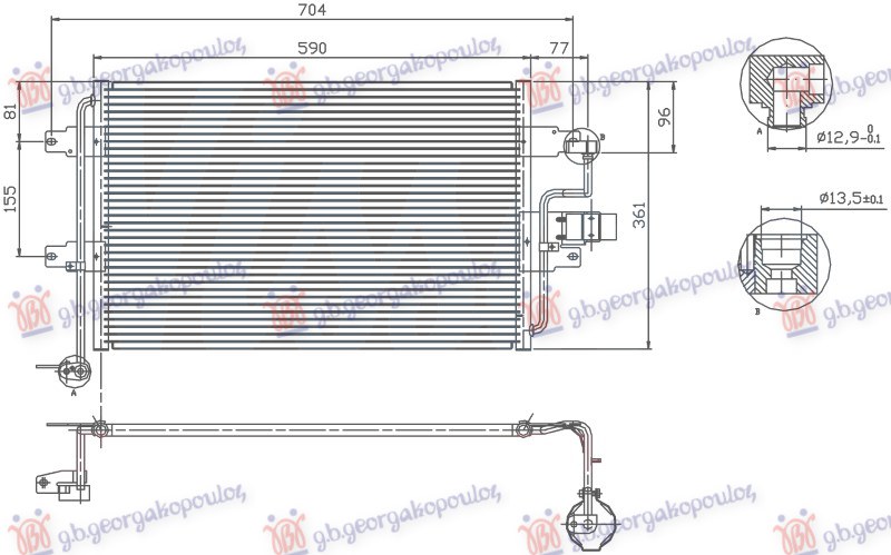 ΨΥΓΕΙΟ A/C 1.9 ΠΕΤΡΕΛΑΙΟ TDI (582x353x20)