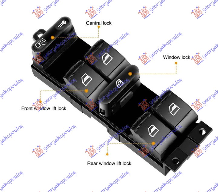 ΔΙΑΚΟΠΤΗΣ ΠΑΡΑΘΥΡΟΥ ΕΜΠΡΟΣ (Τετραπλός) (Κόκκινο φως) (10pin) ΑΡ