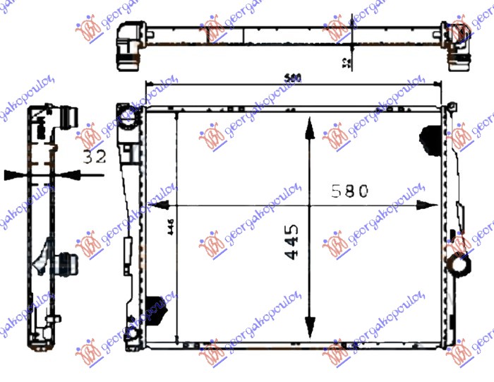 ΨΥΓΕΙΟ ΒΕΝΖΙΝΗ/ΠΕΤΡΕΛΑΙΟ ΜΗΧΑΝΙΚΟ/ΑΥΤΟΜΑΤΟ (580x450x32) (BRAZED) (MAHLE BEHR)