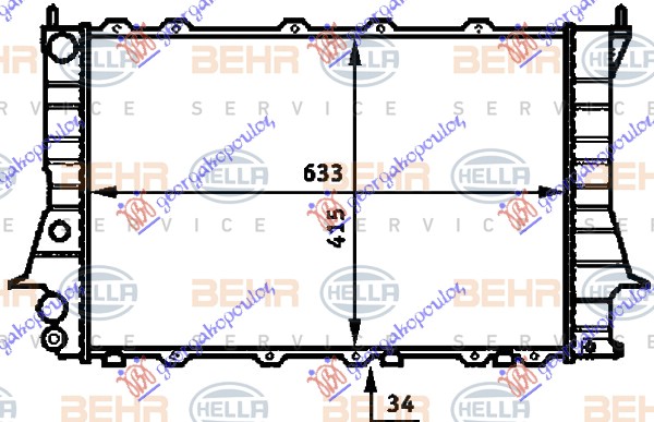 ΨΥΓΕΙΟ ΒΕΝΖΙΝΗ/ΠΕΤΡΕΛΑΙΟ (632x411x30) ΠΑΡΟΧΕΣ ΠΛΕΥΡΑ ΟΔΗΓΟΥ (MAHLE BEHR)