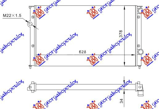 ΨΥΓΕΙΟ 1.9 ΠΕΤΡΕΛΑΙΟ TDI (625x379x32) ΠΑΡΟΧΕΣ ΠΛΕΥΡΑ ΣΥΝΟΔΗΓΟΥ (VALEO)