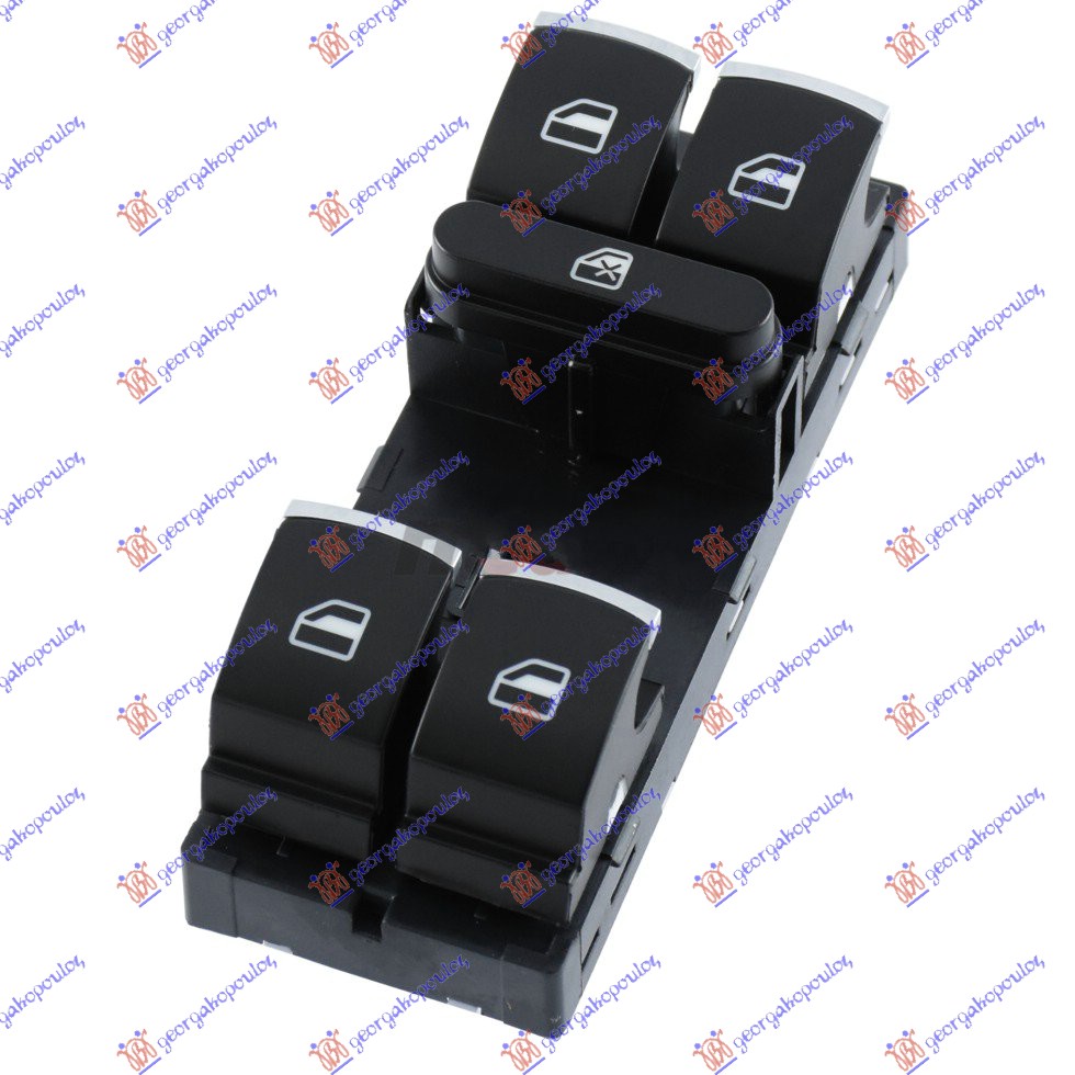 ΔΙΑΚΟΠΤΗΣ ΠΑΡΑΘΥΡΟΥ ΕΜΠΡΟΣ (Τετραπλός) (10pin) (Χρώμιο/Μαύρο) ΑΡ