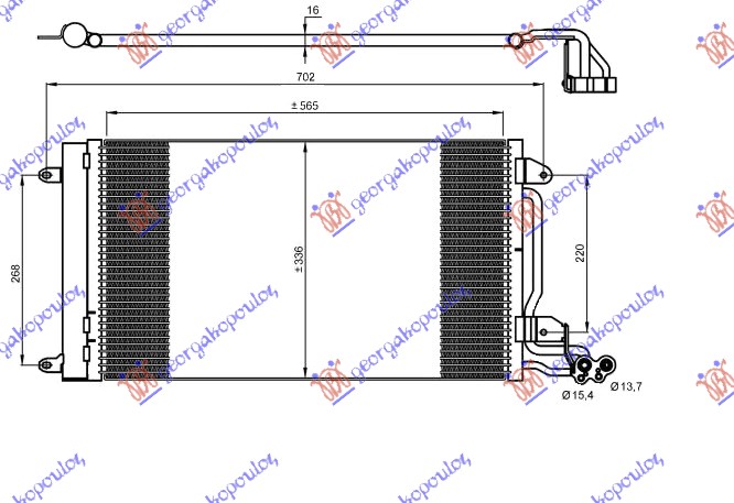 ΨΥΓΕΙΟ A/C ΒΕΝΖΙΝΗ/ΠΕΤΡΕΛΑΙΟ (580x350x16) (MAHLE BEHR)