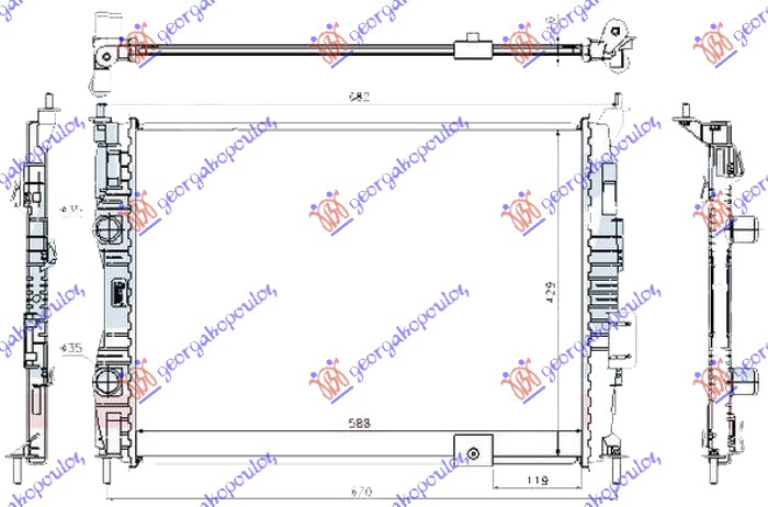 ΨΥΓΕΙΟ 1.6 ΒΕΝΖΙΝΗ (590x430x16) (ΧΩΡΙΣ ΣΩΛΗΝΑΚΙ)