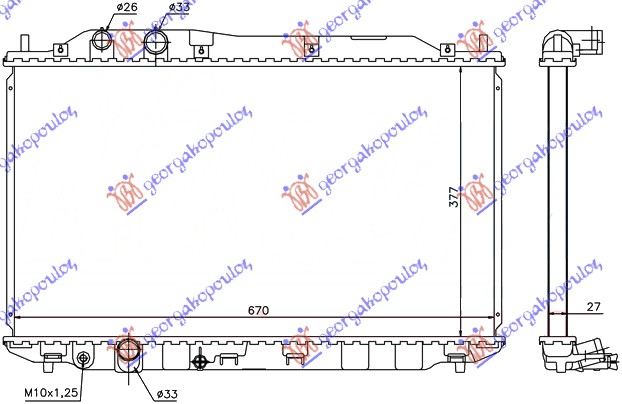 ΨΥΓΕΙΟ 1.6-1.8 ΑΥΤΟΜΑΤΟ ΧΩΡΙΣ ΡΑΚΟΡ (375x670x27) (KOYO)