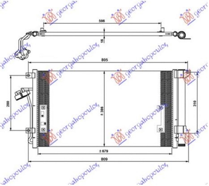 ΨΥΓΕΙΟ A/C ΒΕΝΖΙΝΗ/ΠΕΤΡΕΛΑΙΟ (690x390x16) (MARELLI)