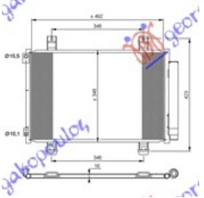 ΨΥΓΕΙΟ A/C 1.0-1.2 ΒΕΝΖΙΝΗ (550x350x16) (KOYO)