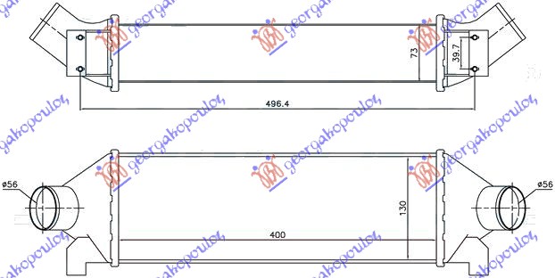 ΨΥΓΕΙΟ INTERCOOLER 2.4 DIESEL. (40x127x76)
