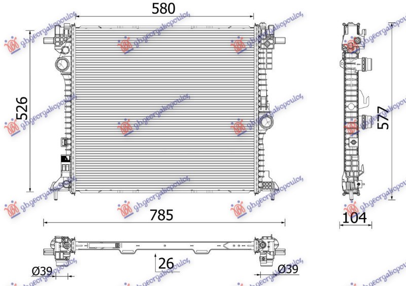 ΨΥΓΕΙΟ 2.0-2.9 ΒΕΝΖΙΝΗ (580x526x26) (MAHLE BEHR PREMIUM LINE)
