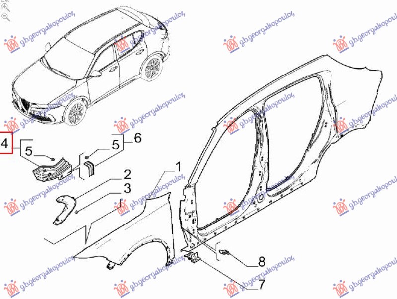 ΒΑΣΗ ΦΤΕΡΟΥ ΕΜΠΡΟΣ ΜΕΤΑΛΛΙΚΗ (ΜΕΣΑΙΟ ΚΟΜΜΑΤΙ) (Γ) ΔΕΞ