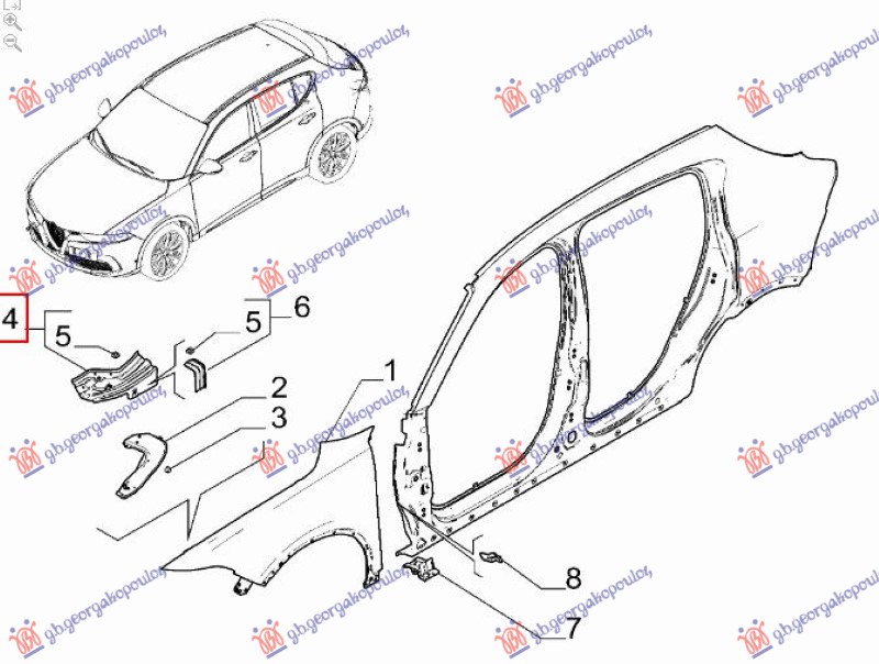 ΒΑΣΗ ΦΤΕΡΟΥ ΕΜΠΡΟΣ ΜΕΤΑΛΛΙΚΗ (ΜΕΣΑΙΟ ΚΟΜΜΑΤΙ) (Γ) ΑΡ