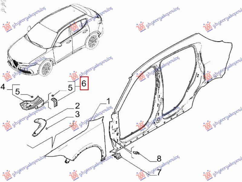 ΒΑΣΗ ΦΤΕΡΟΥ ΕΜΠΡΟΣ ΜΕΤΑΛΛΙΚΗ (ΠΙΣΩ ΚΟΜΜΑΤΙ) (Γ) ΑΡ