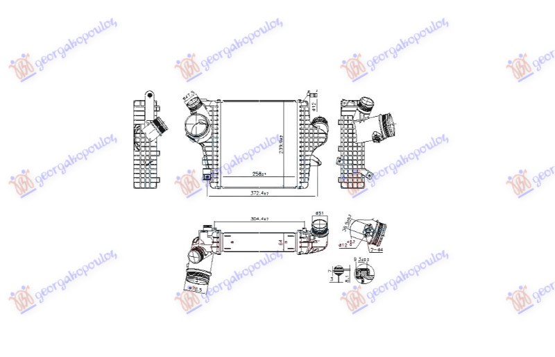 ΨΥΓΕΙΟ INTERCOOLER (258x240x64) (NISSENS)