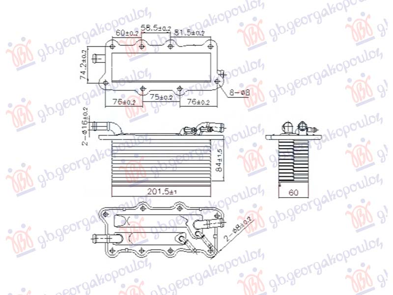 ΨΥΓΕΙΟ INTERCOOLER 1.0 BENZINH (84x201)