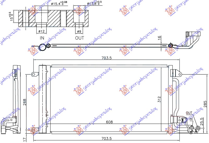 ΨΥΓΕΙΟ A/C 1.0 TSI/1.4 TFSI ΒΕΝΖΙΝΗ 1.4 TDI ΠΕΤΡΕΛΑΙΟ 2016- (608x312x16)