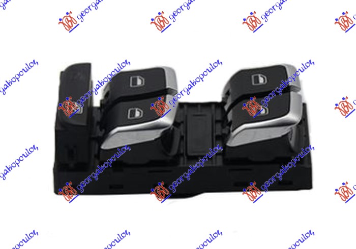 ΔΙΑΚΟΠΤΗΣ ΠΑΡΑΘΥΡΟΥ ΕΜΠΡΟΣ (Τετραπλός) (10pin) (Χρωμιο/Μαυρο) ΑΡ