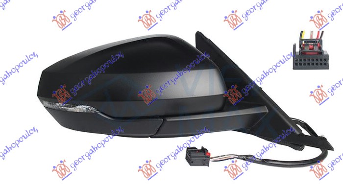 ΚΑΘΡΕΦΤΗΣ ΗΛΕΚΤΡΙΚΟΣ ΘΕΡΜΑΙΝΟΜΕΝΟΣ ΜΑΥΡΟΣ (ΜΕ ΦΛΑΣ) (Α ΠΟΙΟΤΗΤΑ) 6 PIN (CONVEX GLASS) ΔΕΞ