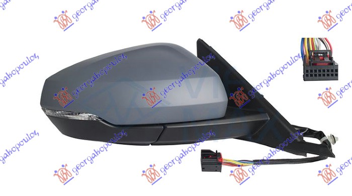 ΚΑΘΡΕΦΤΗΣ ΗΛΕΚΤΡΙΚΟΣ ΘΕΡΜΑΙΝΟΜΕΝΟΣ ΗΛΕΚΤΡΙΚΑ ΑΝΑΚΛΙΝΟΜΕΝΟΣ ΒΑΦΟΜΕΝΟΣ ΜΕ ΜΝΗΜΗ (ΜΕ ΦΛΑΣ) (12 PIN) (CONVEX GLASS) ΔΕΞ