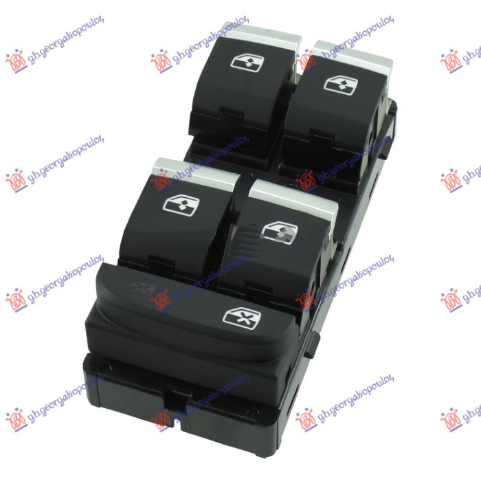 ΔΙΑΚΟΠΤΗΣ ΠΑΡΑΘΥΡΟΥ ΕΜΠΡΟΣ (Τετραπλός) (Χρώμιο/Μαύρο) (10pin) ΑΡ