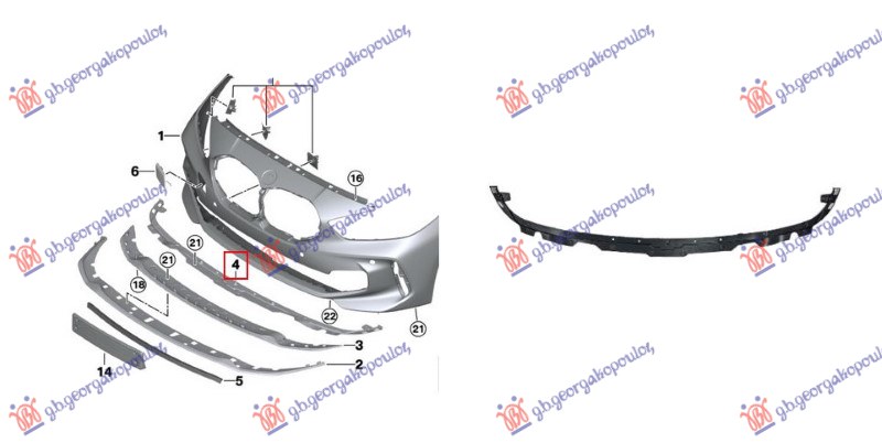 ΒΑΣΗ ΣΠΟΙΛΕΡ ΕΜΠΡΟΣ ΠΛΑΣΤΙΚΗ (M-SPORT)
