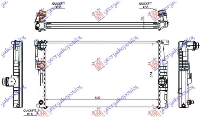 ΨΥΓΕΙΟ 1.6 (316i/320i) ΒΕΝΖΙΝΗ - 2.0 (316d/318d/320d/325d/330d) ΠΕΤΡΕΛΑΙΟ ΑΥΤΟΜΑΤΟ (600x334x32) (KOYO)