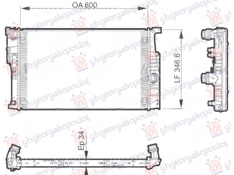 ΨΥΓΕΙΟ 3.0 (330d) ΠΕΤΡΕΛΑΙΟ ΑΥΤΟΜΑΤΟ (600x330x26) 3 ΣΩΛΗΝΑΚΙΑ (DENSO) ΑΡ