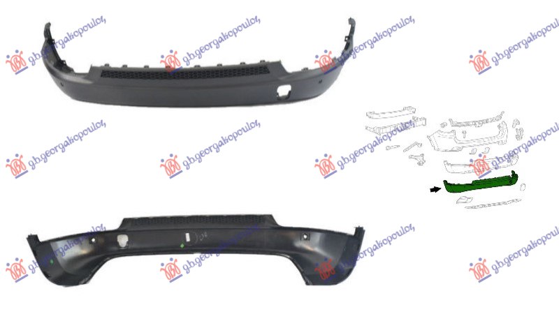 ΠΡΟΦΥΛΑΚΤΗΡΑΣ ΠΙΣΩ ΚΑΤΩ (ΜΕ 2 PDC) (ΜΕ ΑΠΟΣΠΩΜΕΝΟ ΣΠΟΙΛΕΡ) (ΚΙΝΑ)