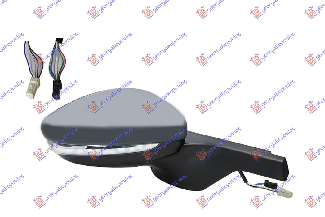 ΚΑΘΡΕΦΤΗΣ ΗΛΕΚΤΡΙΚΟΣ ΘΕΡΜΑΙΝΟΜΕΝΟΣ ΗΛΕΚΤΡΙΚΑ ΑΝΑΚΛΙΝΟΜΕΝΟΣ ΒΑΦΟΜΕΝΟΣ (ΜΕ ΦΛΑΣ & ΑΙΣΘΗΤΗΡΑ) (6+4 PIN) -2018 (CONVEX GLASS) ΔΕΞ