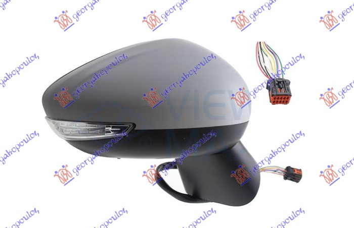 ΚΑΘΡΕΦΤΗΣ ΗΛΕΚΤΡΙΚΟΣ ΘΕΡΜΑΙΝΟΜΕΝΟΣ ΜΑΥΡΟΣ (ΜΕ ΦΛΑΣ & ΑΙΣΘΗΤΗΡΑ) 8 PIN (Α ΠΟΙΟΤΗΤΑ) (CONVEX GLASS) ΔΕΞ