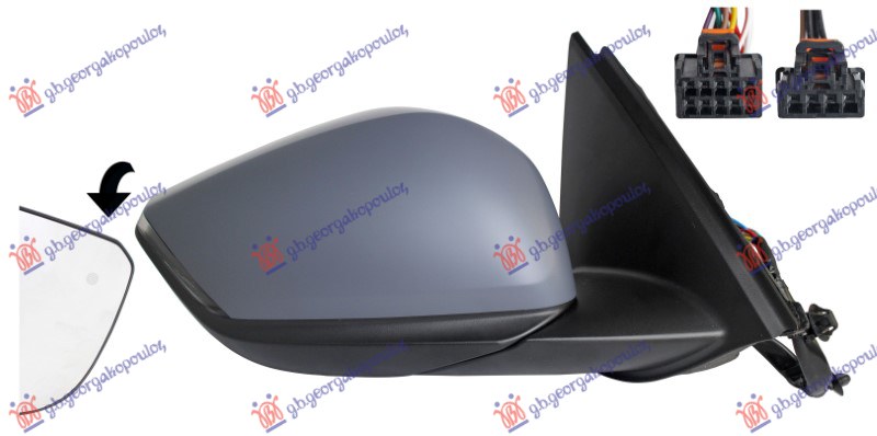 ΚΑΘΡΕΦΤΗΣ ΗΛΕΚΤ. ΘΕΡΜ. ΗΛ.ΑΝΑΚΛ. ΒΑΦΟΜ. (ΜΕ ΦΛΑΣ & ΦΩΣ ΑΣΦ. & BLIS & ΑΙΣΘ.) (10H10P+4H4P) (Α ΠΟΙΟΤΗΤΑ) (CONVEX GLASS) ΔΕΞ