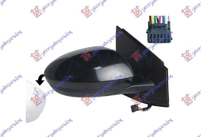 ΚΑΘΡΕΦΤΗΣ ΗΛΕΚΤΡΙΚΟΣ ΘΕΡΜΑΙΝΟΜΕΝΟΣ ΒΑΦΟΜΕΝΟΣ (ΜΕ ΑΙΣΘΗΤΗΡΑ & BLIS) (9 PIN) (Α ΠΟΙΟΤΗΤΑ) (CONVEX GLASS) ΔΕΞ