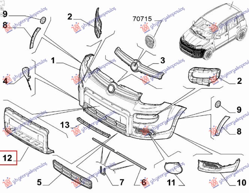 ΠΛΑΣΤΙΚΟ ΠΡΟΦΥΛΑΚΤΗΡΑ ΕΜΠΡΟΣ ΚΑΤΩ (4X4/TREKKING)