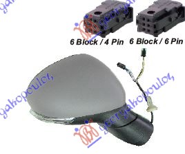 ΚΑΘΡΕΦΤΗΣ ΗΛΕΚΤΡΙΚΟΣ ΘΕΡΜΑΙΝΟΜΕΝΟΣ ΗΛΕΚΤΡΙΚΑ ΑΝΑΚΛΙΝΟΜΕΝΟΣ ΒΑΦΟΜΕΝΟΣ (ΜΕ ΦΛΑΣ & ΑΙΣΘΗΤΗΡΑ) (CONVEX GLASS) ΔΕΞ