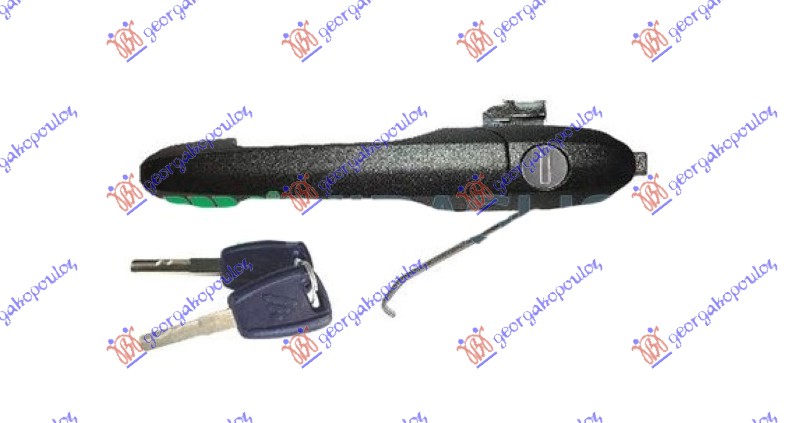 ΧΕΡΟΥΛΙ ΠΟΡΤΑΣ ΕΜΠΡΟΣ ΕΞΩ  (ΚΟΜΠΛΕ ΜΕ 2 ΚΛΕΙΔΙΑ) ΜΑΥΡΟ ΤΙΤΑΝΙΟ  (ABARTH) ΑΡ