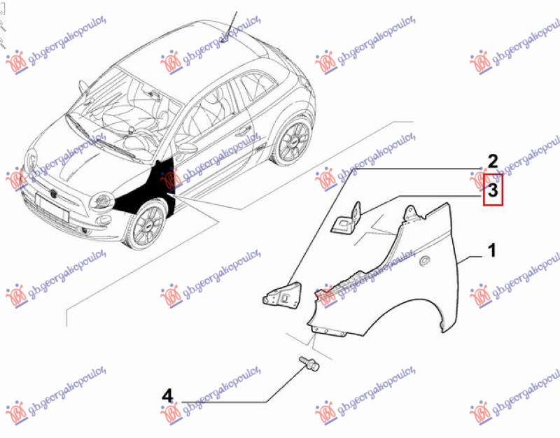 ΒΑΣΗ ΦΤΕΡΟΥ ΕΜΠΡΟΣ ΜΕΤΑΛΛΙΚΗ (ΠΙΣΩ ΚΟΜΜΑΤΙ) (ΔΕΞΙ=ΑΡΙΣΤΕΡΟ) (Γ)
