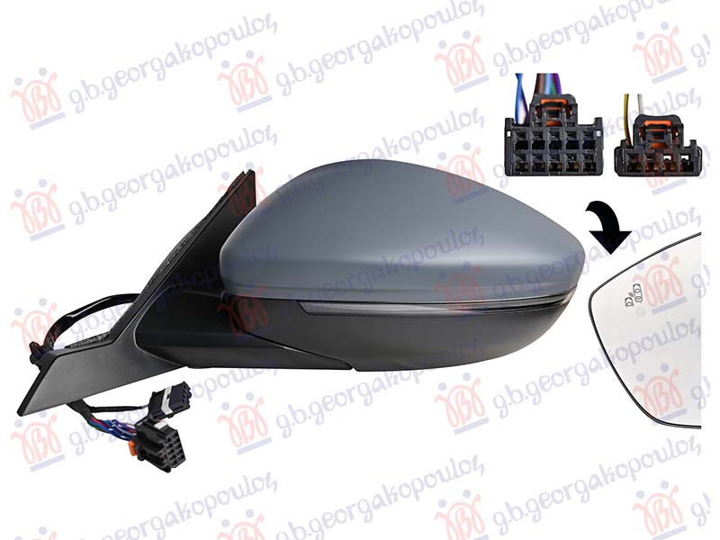 ΚΑΘΡΕΦΤΗΣ ΗΛΕΚΤΡΙΚΟΣ ΘΕΡΜΑΙΝΟΜΕΝΟΣ ΗΛ. ΑΝΑΚΛΙΣΗ ΒΑΦΟΜ. (ΜΕ ΦΛΑΣ & ΦΩΣ ΑΣΦΑΛΕΙΑΣ & BLIS) (10H10P + 4H2P) (Α ΠΟΙΟΤΗΤΑ) (CONVEX) ΑΡ