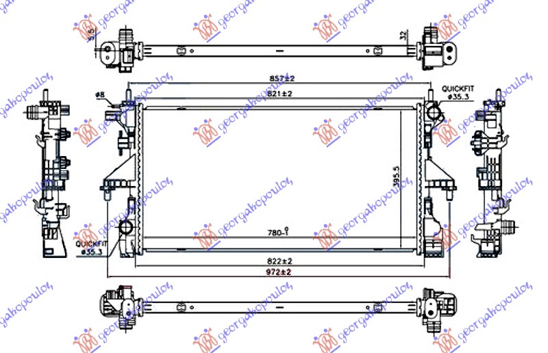 ΨΥΓΕΙΟ 2.2 HDi ΠΕΤΡΕΛΑΙΟ ΜΗΧΑΝΙΚΟ +AC (ENGINE PUMA C) (780x380x26) (BRAZED)