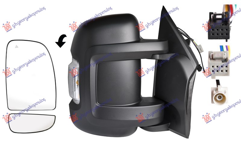 ΚΑΘΡΕΦΤΗΣ ΗΛΕΚΤ. ΘΕΡΜΑΙΝ. ΚΟΝΤΟΣ ΗΛ. ΑΝΑΚΛ. (ΜΕ ΦΛΑΣ & ΚΕΡΑΙΑ & BLISS) (ΜΕ ΦΩΣ ΟΓΚΟΥ 16W) (8H8P+8H4P) (Α ΠΟΙΟΤΗΤΑ) (CONVEX GLASS ΔΕΞ