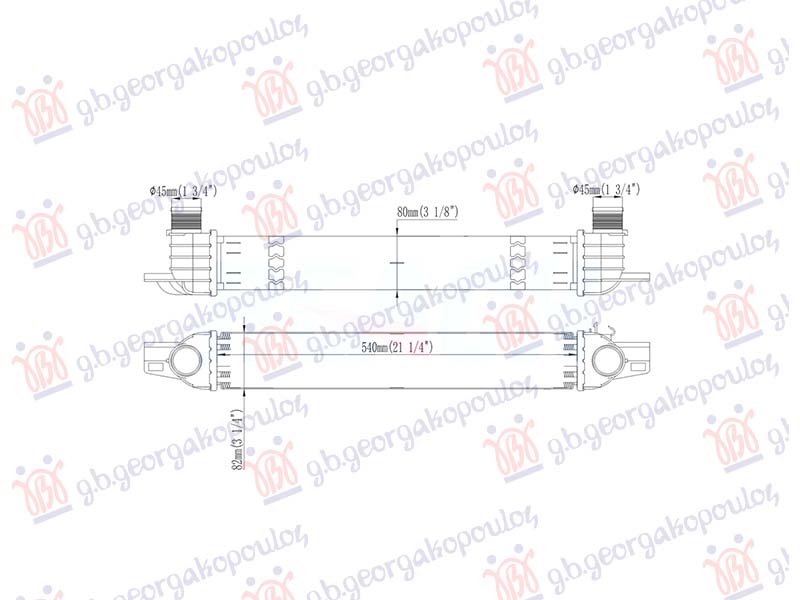 ΨΥΓΕΙΟ INTERCOOLER 1.3 ΠΕΤΡΕΛΑΙΟ (540x82)