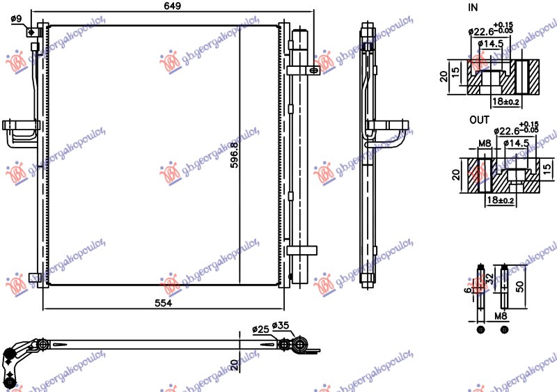 ΨΥΓΕΙΟ A/C 2.0 ΠΕΤΡΕΛΑΙΟ (554x597x12)