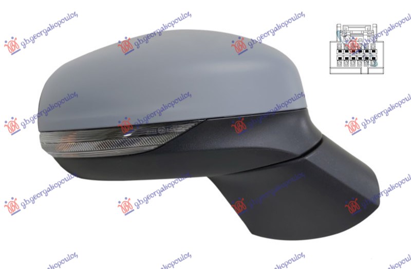 ΚΑΘΡΕΦΤΗΣ ΗΛΕΚΤΡΙΚΟΣ ΘΕΡΜΑΙΝΟΜΕΝΟΣ ΒΑΦΟΜΕΝΟΣ (ΜΕ ΦΛΑΣ) 6 PIN (CONVEX GLASS) ΔΕΞ