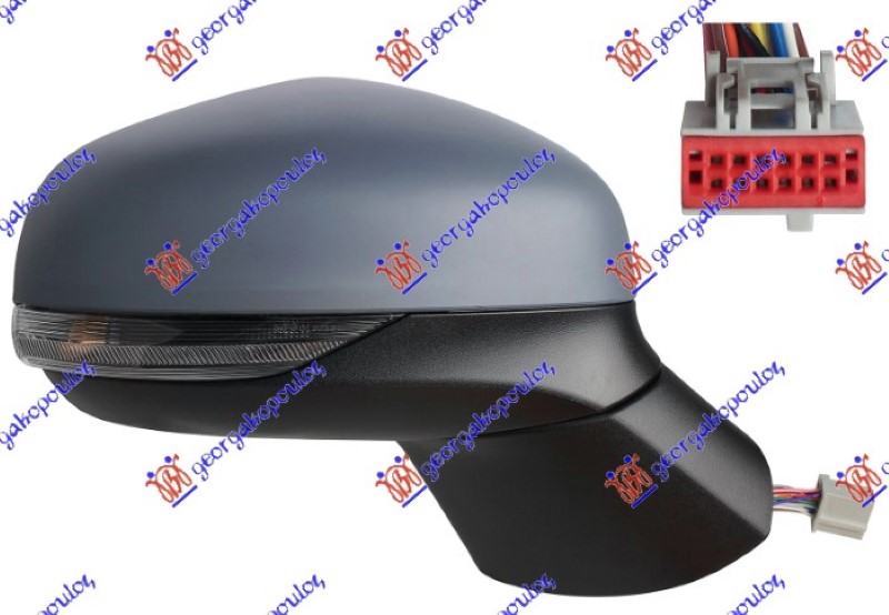 ΚΑΘΡΕΦΤΗΣ ΗΛΕΚΤΡΙΚΟΣ ΘΕΡΜΑΙΝΟΜΕΝΟΣ ΗΛΕΚΤΡΙΚΑ ΑΝΑΚΛΙΝΟΜΕΝΟΣ ΒΑΦΟΜΕΝΟΣ (ΜΕ ΦΛΑΣ & ΦΩΣ ΑΣΦΑΛΕΙΑΣ & BLIS) 12 PIN (CONVEX GLASS) ΔΕΞ